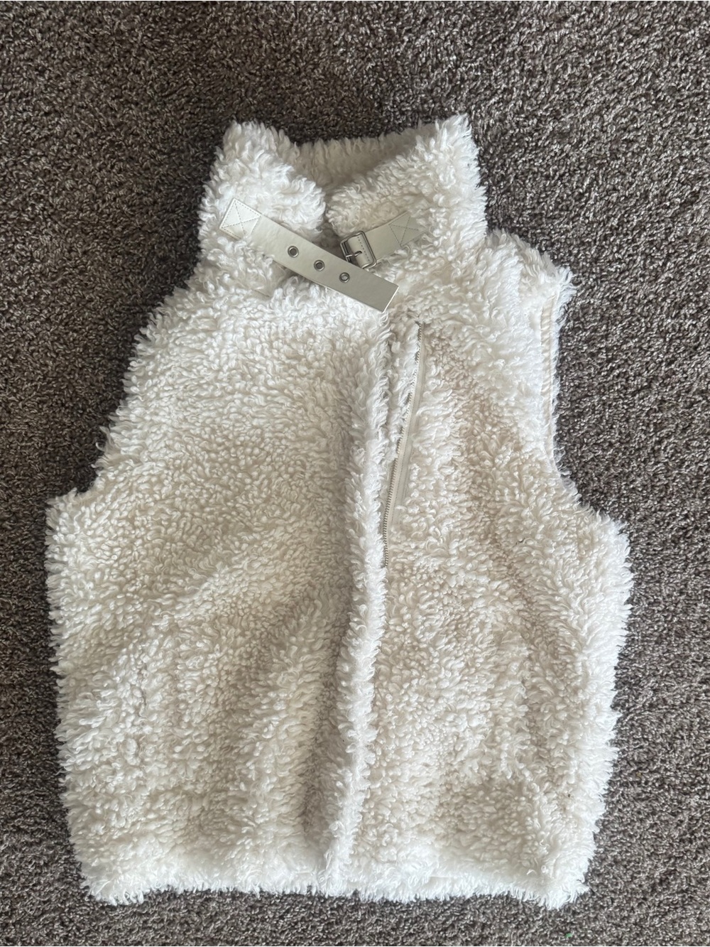 INC International Concepts Cream Sherpa Vest